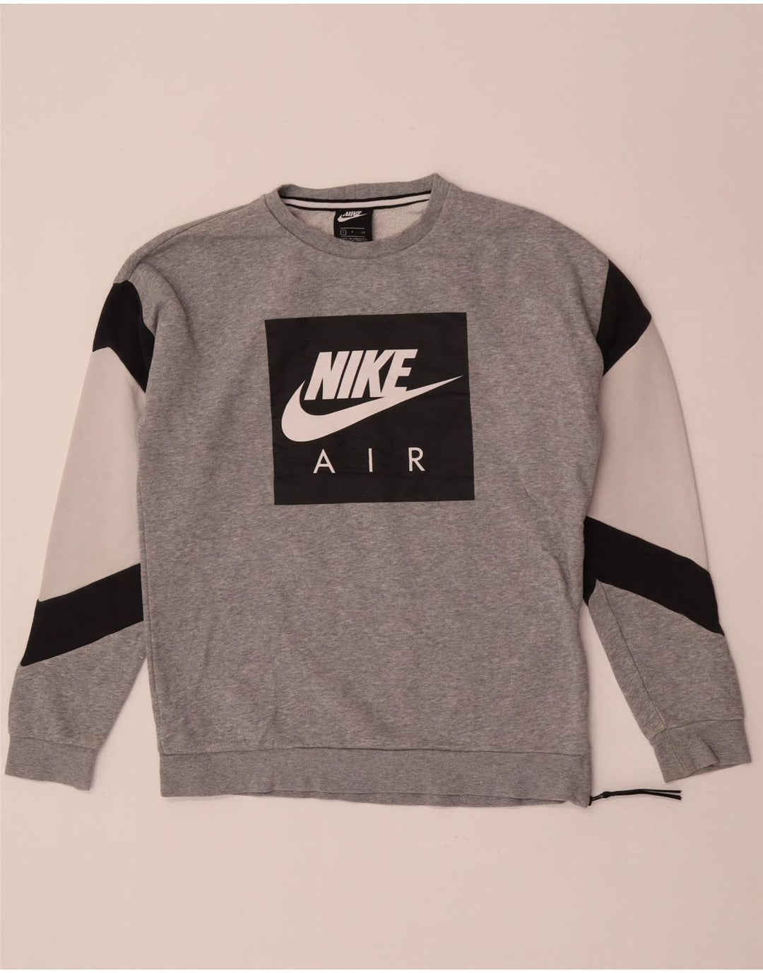 Nike Mens Graphic Sweatshirt Jumper Small Grey Colourblock Cotton