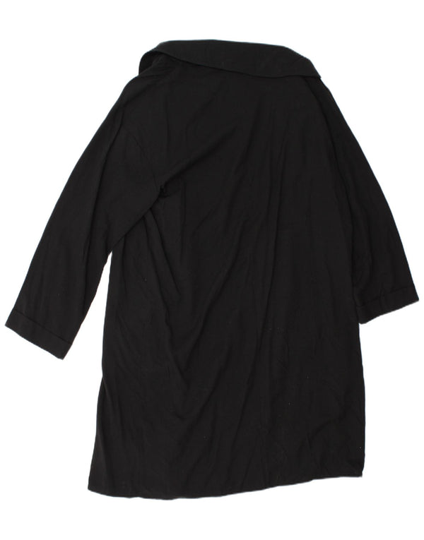 Zara Womens Open Overcoat UK 14 Medium Black Lyocell