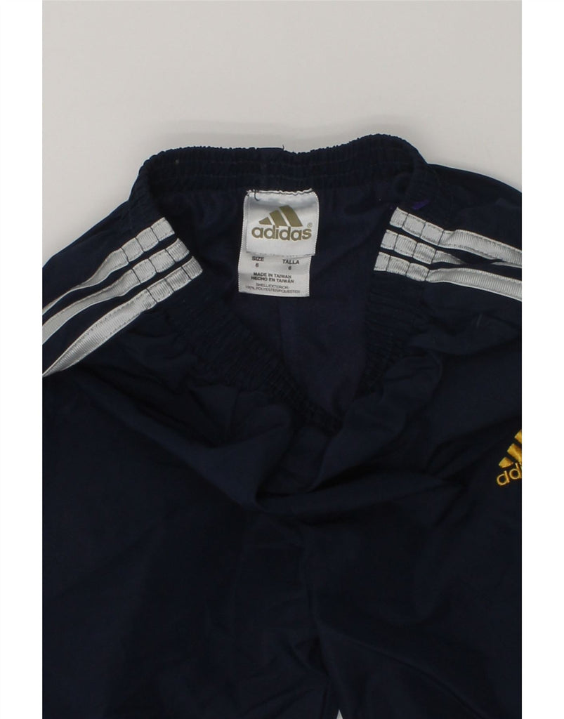 ADIDAS Boys Tracksuit Trousers 5-6 Years Navy Blue Polyester | Vintage Adidas | Thrift | Second-Hand Adidas | Used Clothing | Messina Hembry 