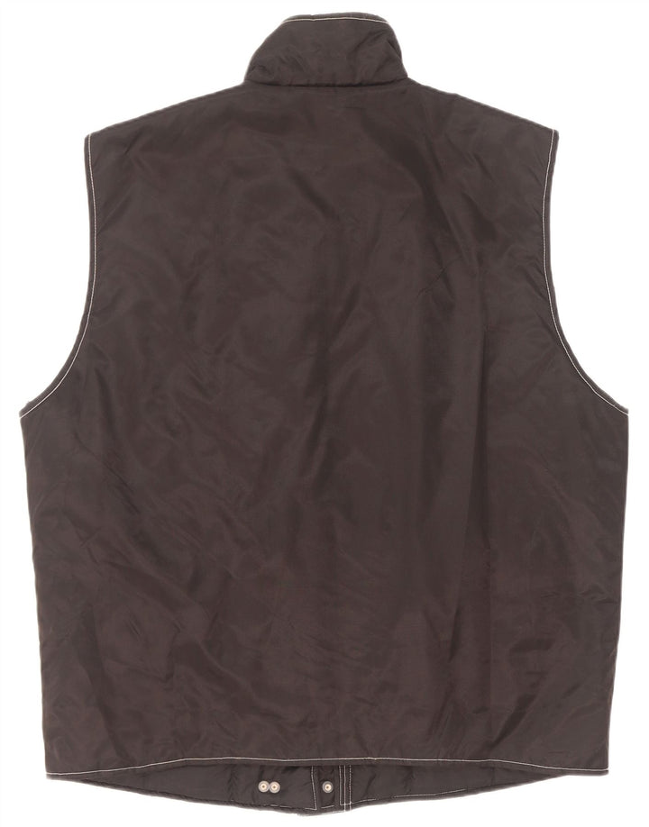 Vintage Womens Oversized Utility Gilet UK 20/22 XL Black Polyamide