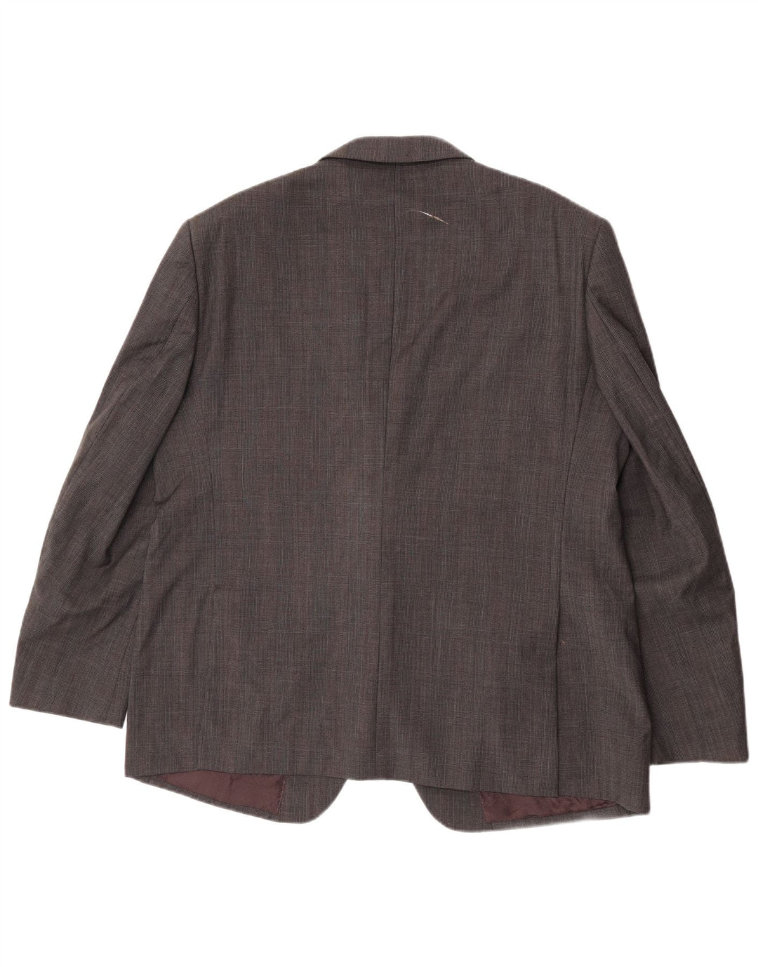 Marks & Spencer Mens 2 Button Blazer Jacket UK 46 XL Grey Check Wool