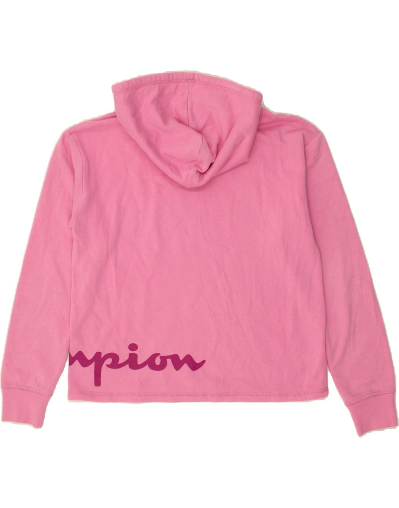 CHAMPION Girls Graphic Hoodie Jumper 13-14 Years XL Pink Vintage Champion and Second-Hand Champion from Messina Hembry 