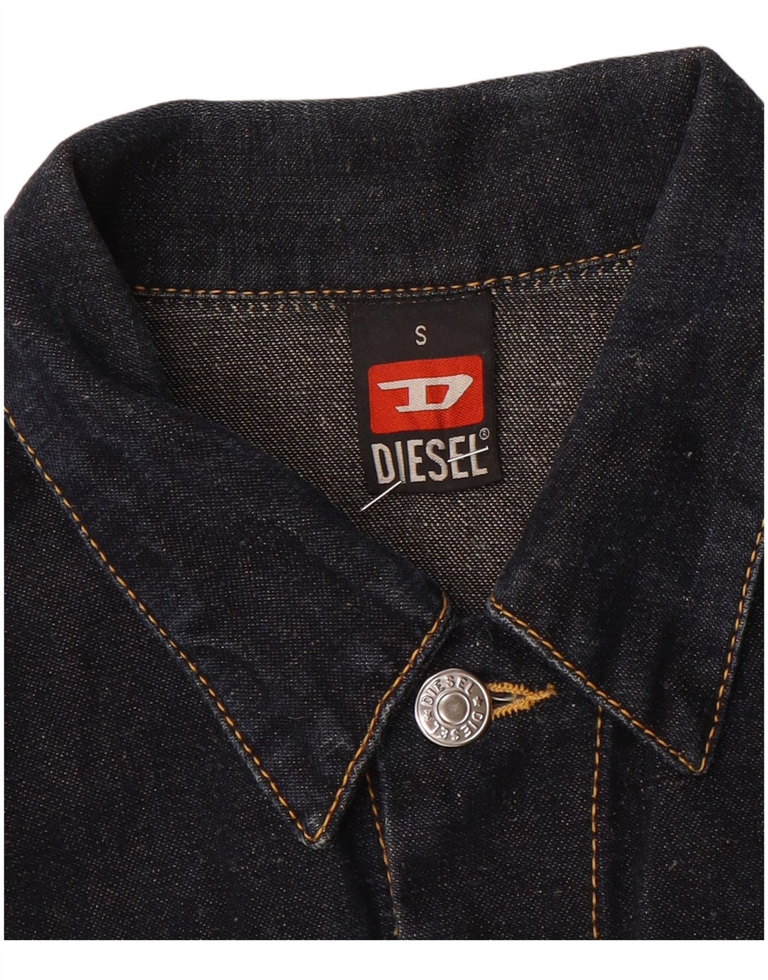 Diesel Womens Crop Denim Jacket UK 10 Small Navy Blue Flax