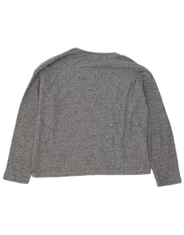 Zara Girls Graphic Top Long Sleeve 11-12 Years Grey Polyester