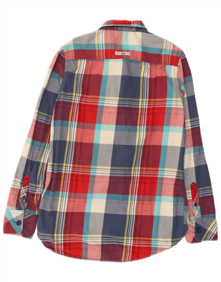 Superdry Womens Flannel Shirt UK 14 Medium Multicoloured Check Cotton