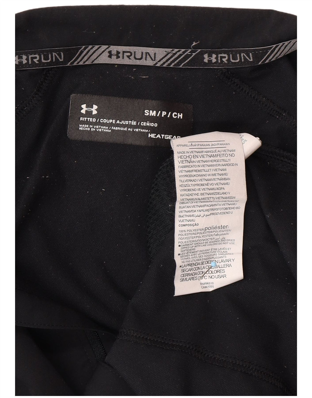 UNDER ARMOUR Mens Heat Gear Tracksuit Top Jacket Small Black Polyester