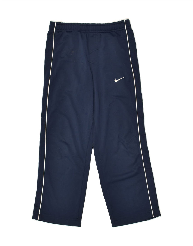 NIKE Boys Tracksuit Trousers 6-7 Years Large  Navy Blue Polyester | Vintage Nike | Thrift | Second-Hand Nike | Used Clothing | Messina Hembry 