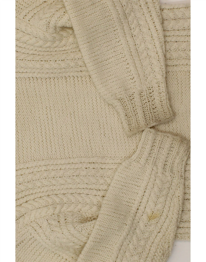 VINTAGE Womens Boat Neck Jumper Sweater UK 12 Medium Off White Vintage Vintage and Second-Hand Vintage from Messina Hembry 