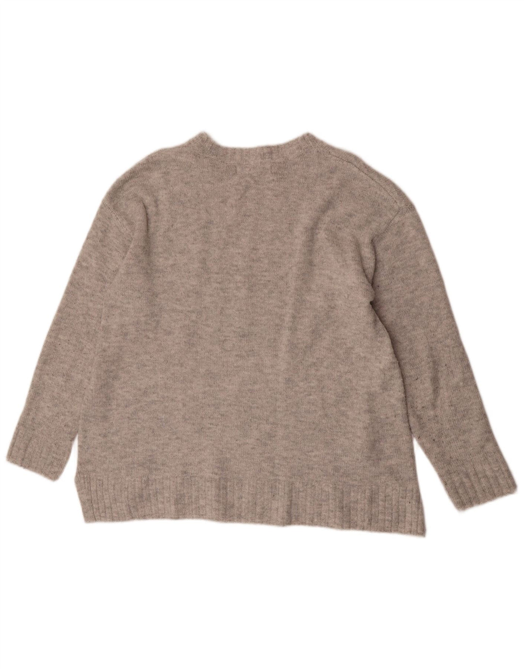 Marks & Spencer Womens Crew Neck Jumper Sweater UK 14 Medium Grey Acrylic