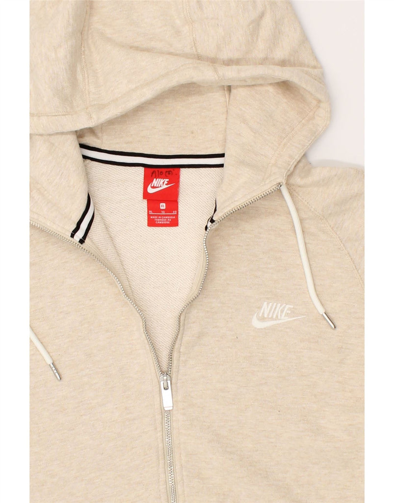 NIKE Mens Zip Hoodie Sweater XL Beige Cotton | Vintage Nike | Thrift | Second-Hand Nike | Used Clothing | Messina Hembry 