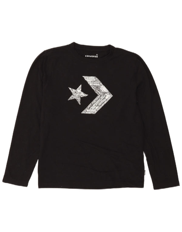 Converse Mens Graphic Top Long Sleeve Medium Black Cotton