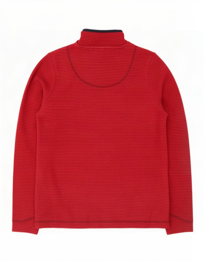 Weird Fish Womens Zip Neck Fleece Jumper UK 8 Small Red Polyester