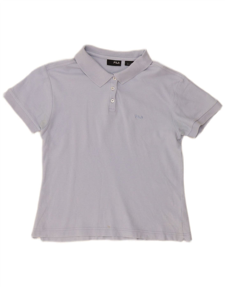 Fila Womens Polo Shirt UK 16 Large Blue Cotton