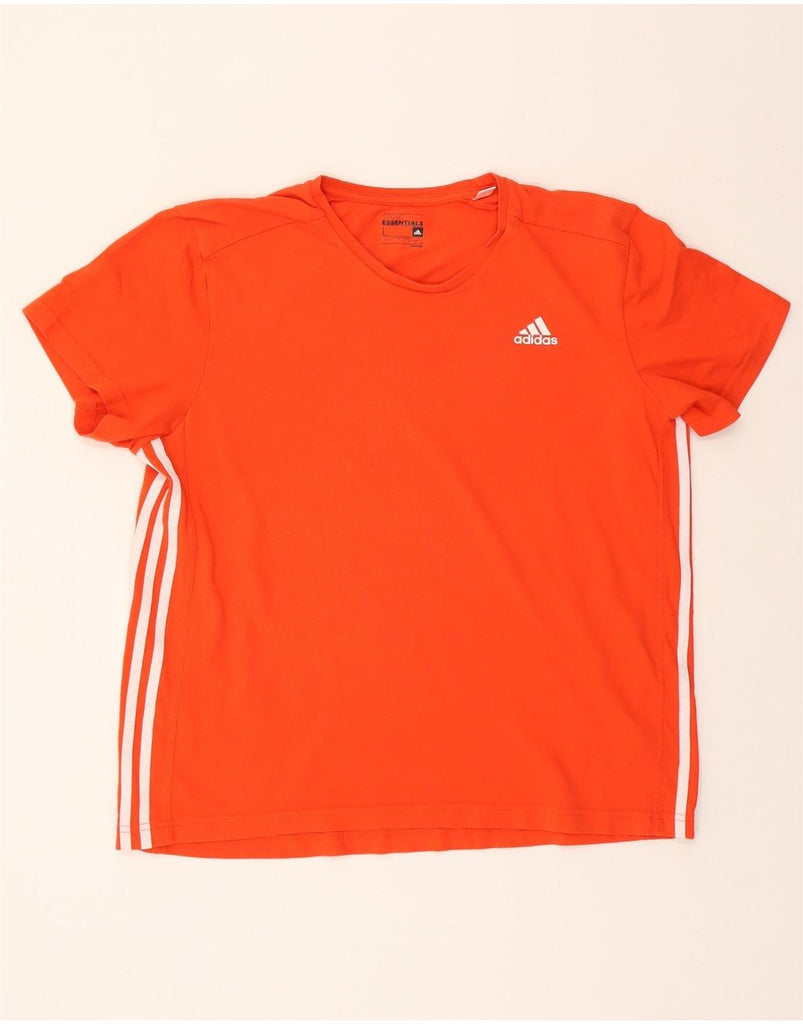 ADIDAS Mens Climalite T-Shirt Top Large Orange Cotton Vintage Adidas and Second-Hand Adidas from Messina Hembry 