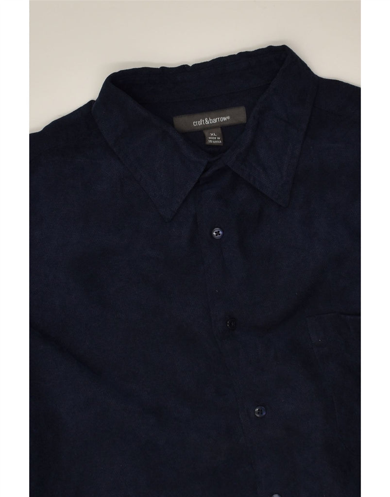 CROFT & BARROW Mens Shirt XL Navy Blue Polyester | Vintage Croft & Barrow | Thrift | Second-Hand Croft & Barrow | Used Clothing | Messina Hembry 