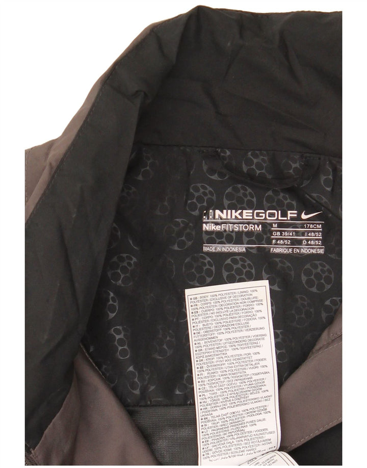 Nike Mens Graphic Rain Jacket UK 39/41 Medium Black Colourblock Polyester