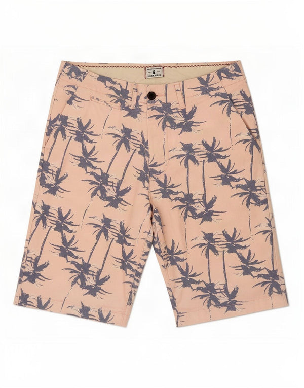 Jack & Jones Mens Graphic Chino Shorts Medium W31 Pink Cotton