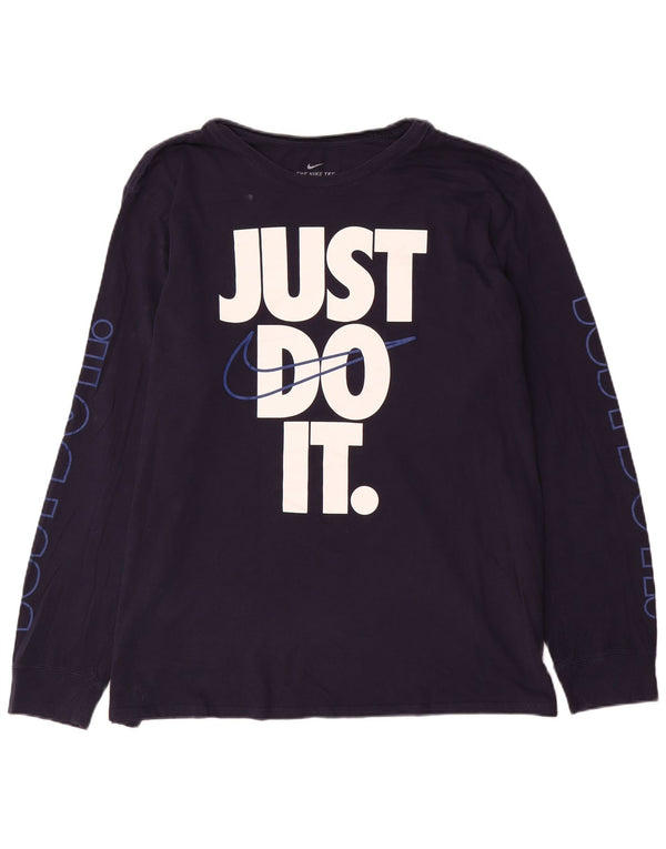 Nike Mens Graphic T-Shirt Long Sleeve 2XL Navy Blue