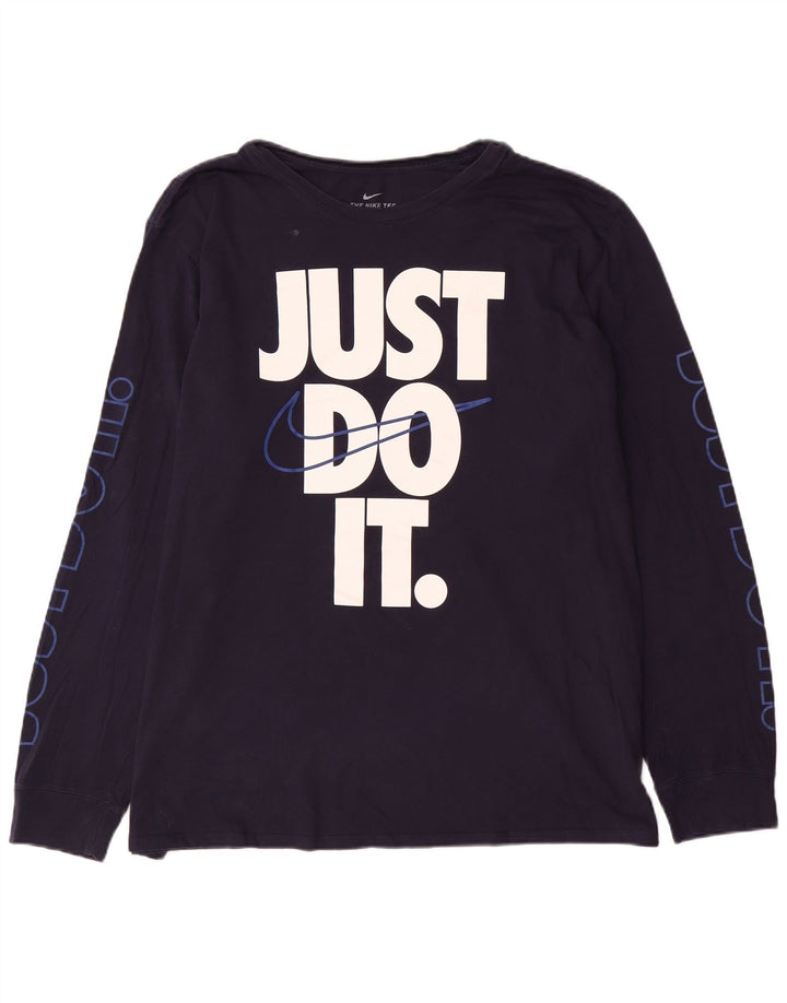 Nike Mens Graphic T-Shirt Long Sleeve 2XL Navy Blue