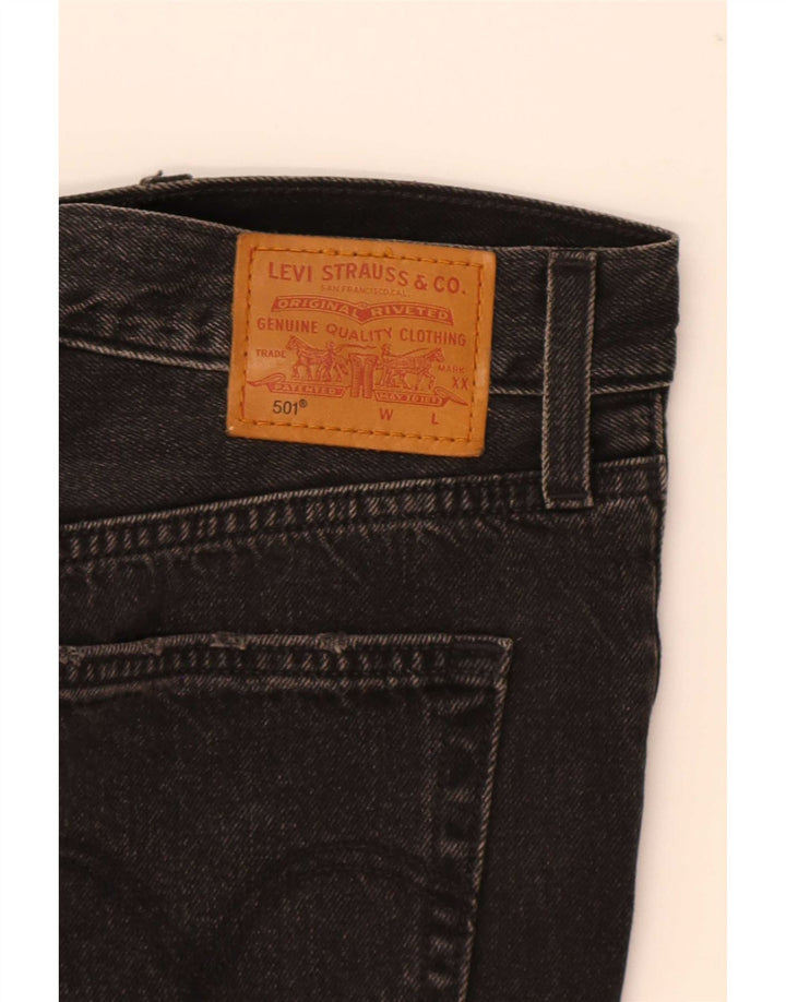 Levi's Womens 501 Distressed Denim Shorts W30 Medium Black Cotton