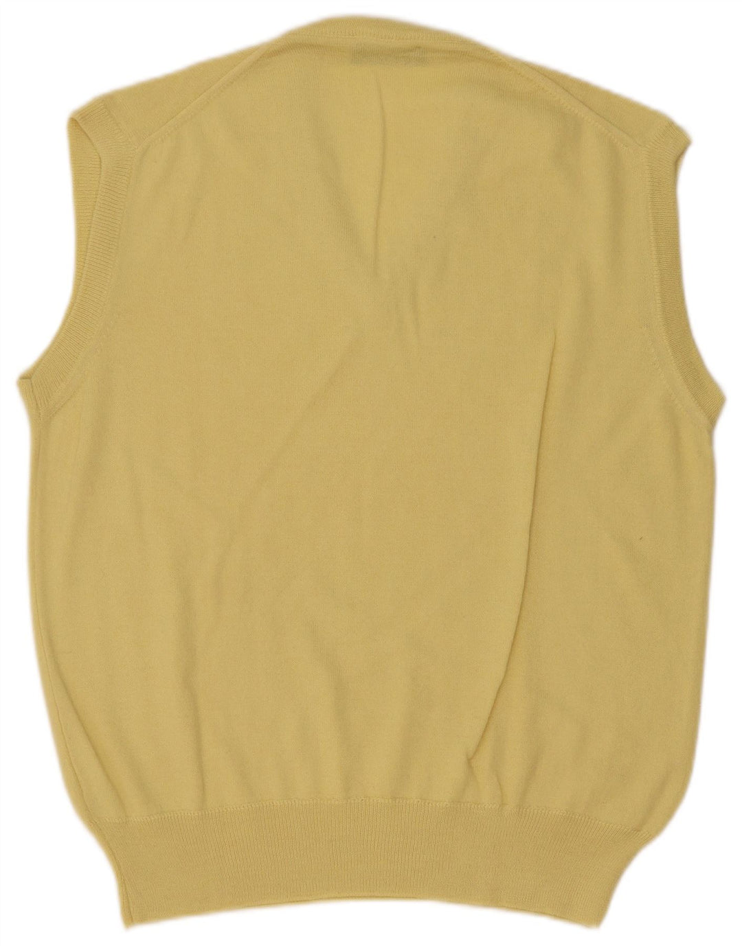 Vintage Mens Vest Tank Top IT 50 Medium Yellow Wool