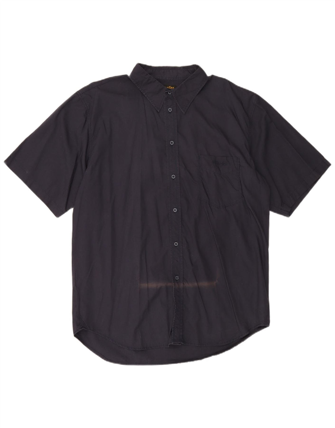 Wrangler Mens Short Sleeve Shirt 2XL Navy Blue Cotton