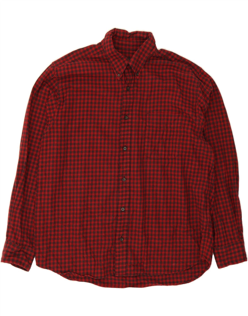 EDDIE BAUER Mens Relaxed Fit Flannel Shirt XL Red Check Cotton Vintage Eddie Bauer and Second-Hand Eddie Bauer from Messina Hembry 