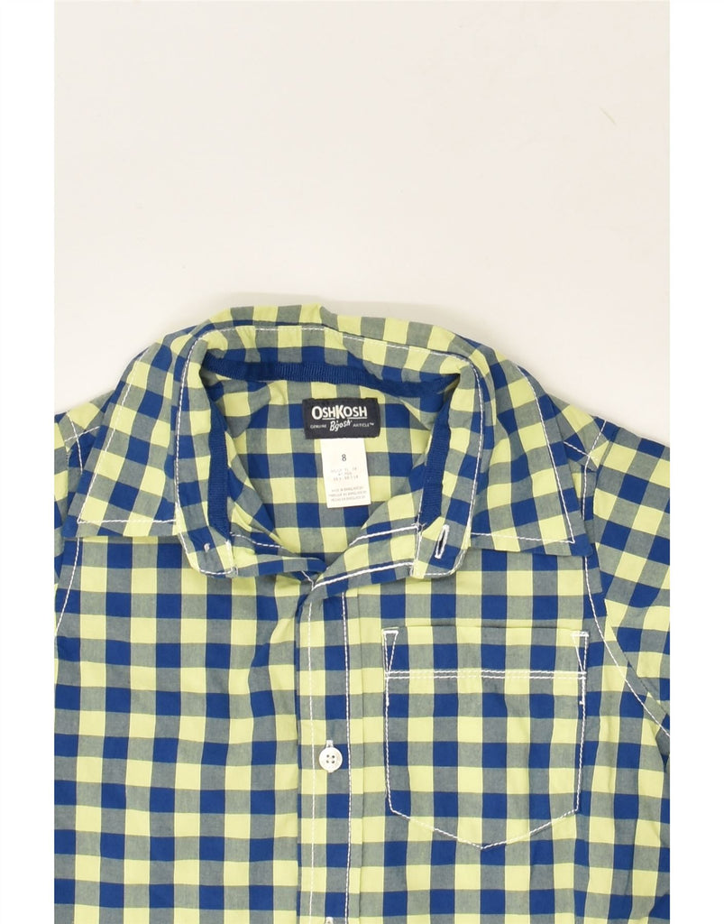 OSH KOSH Boys Short Sleeve Shirt 7-8 Years Blue Gingham Cotton | Vintage Osh Kosh | Thrift | Second-Hand Osh Kosh | Used Clothing | Messina Hembry 