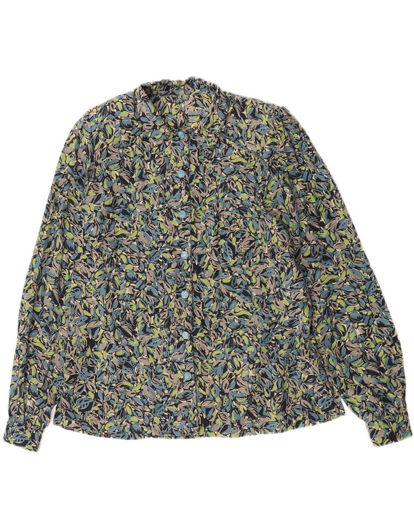 Vintage Womens Shirt Blouse UK 14 Medium Green