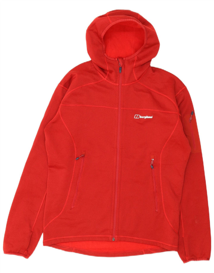 Berghaus Mens Hooded Tracksuit Top Jacket Large Red Spotted