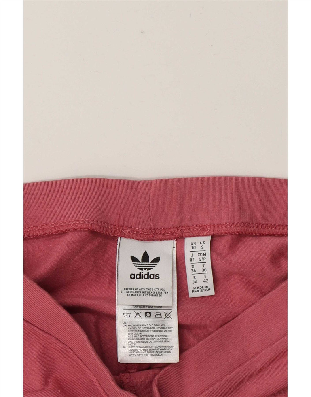 Adidas Womens Leggings UK 10 Small Pink Cotton