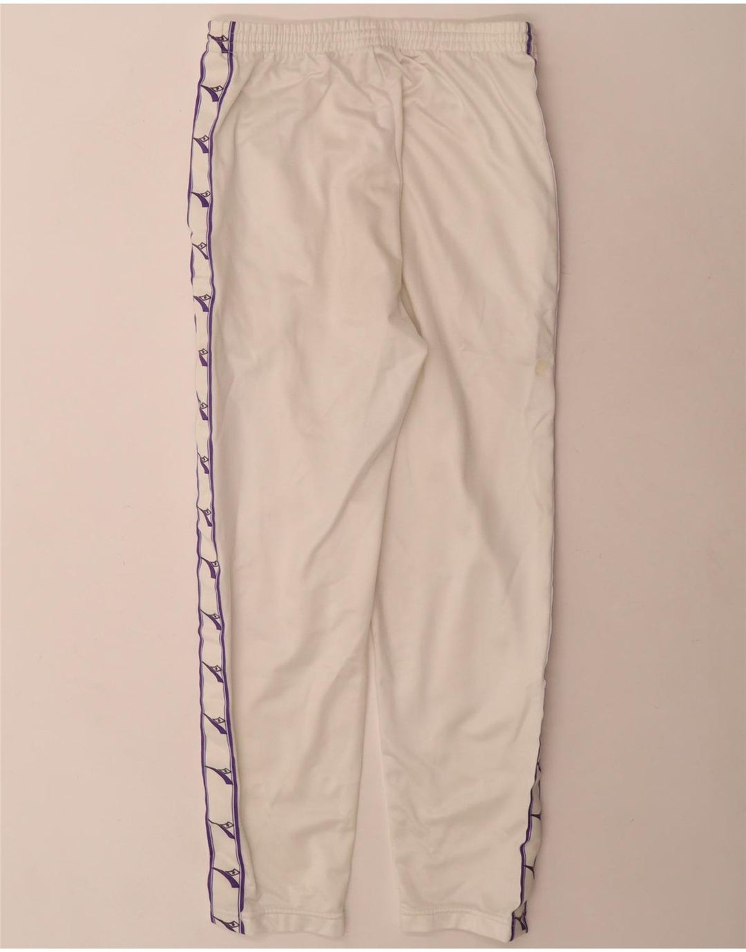 Diadora Womens Graphic Tracksuit Trousers UK 10 Small White Polyester