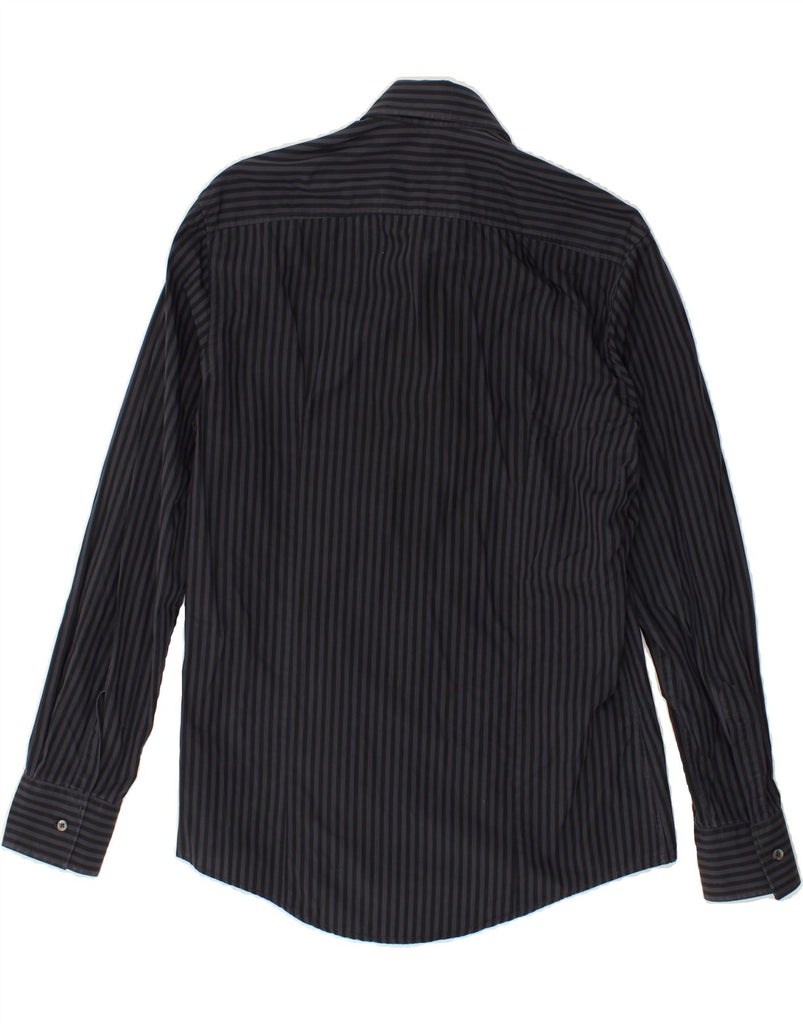 DANIELE ALESSANDRINI Mens Shirt Size 15 3/4 40 Medium Black Striped Cotton Vintage Daniele Alessandrini and Second-Hand Daniele Alessandrini from Messina Hembry 