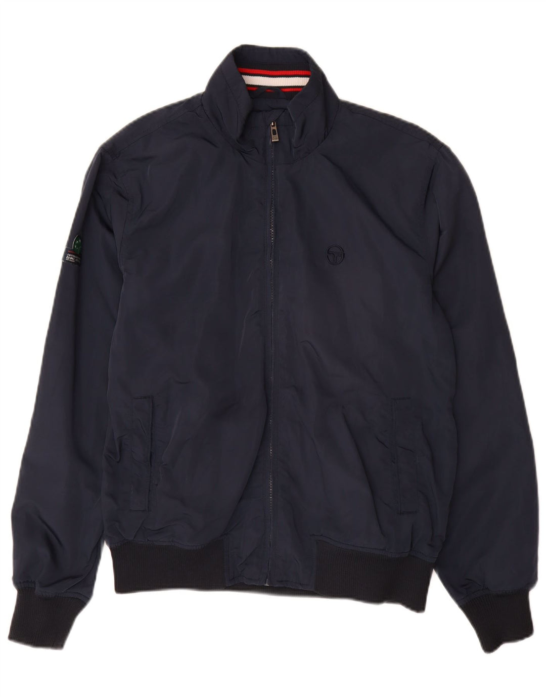 SERGIO TACCHINI Mens Bomber Jacket IT 48 Medium Navy Blue Polyester