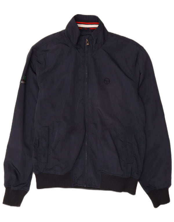 SERGIO TACCHINI Mens Bomber Jacket IT 48 Medium Navy Blue Polyester