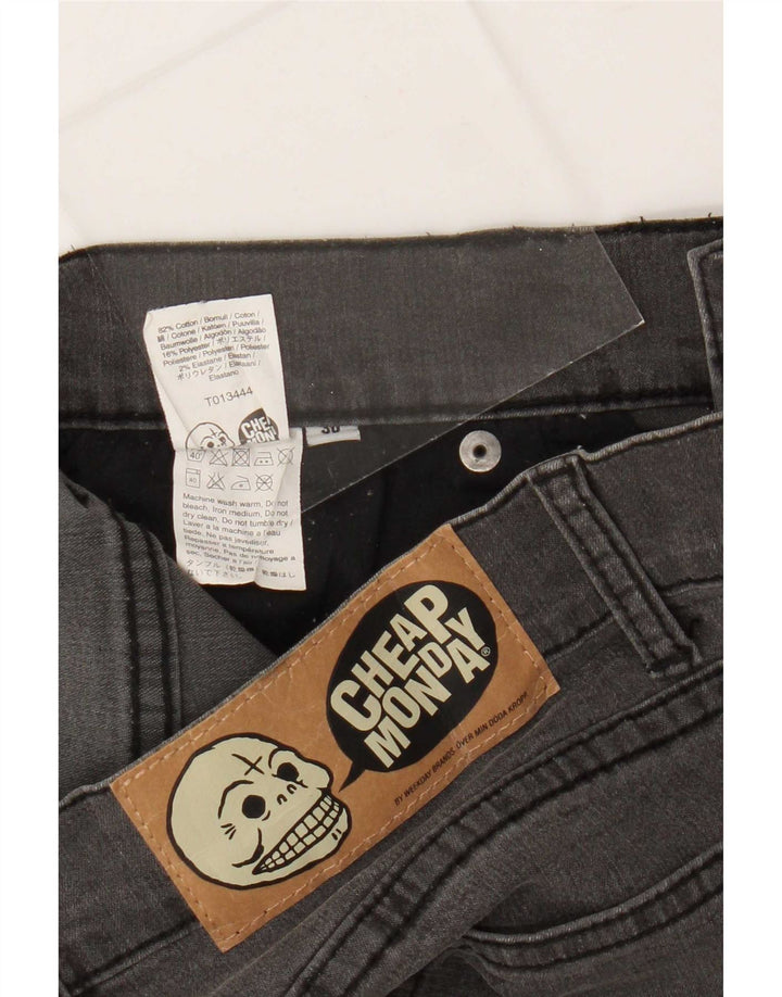 Cheap Monday Womens Denim Shorts W30 Medium Grey Cotton