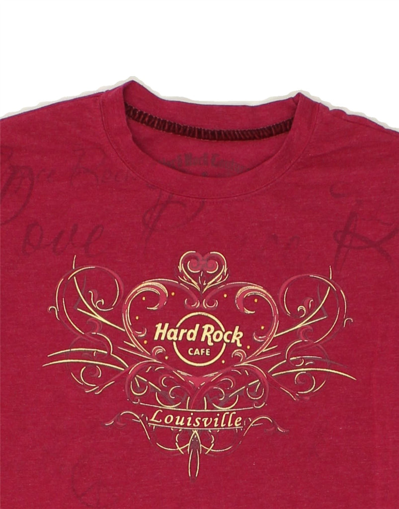 HARD ROCK CAFE Womens Louisville Graphic T-Shirt Top UK 10 Small Red | Vintage Hard Rock Cafe | Thrift | Second-Hand Hard Rock Cafe | Used Clothing | Messina Hembry 