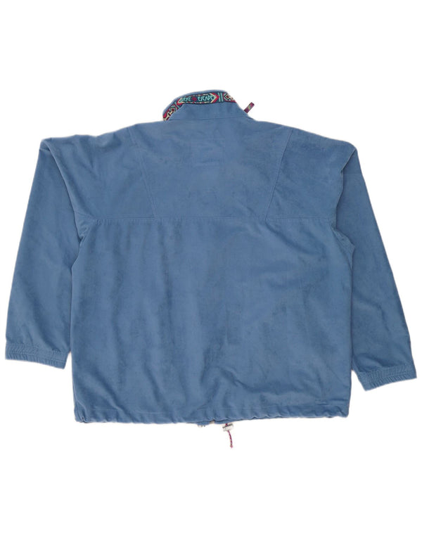 Great Escapes Mens Graphic Velour Tracksuit Top Jacket XL Blue Polyester