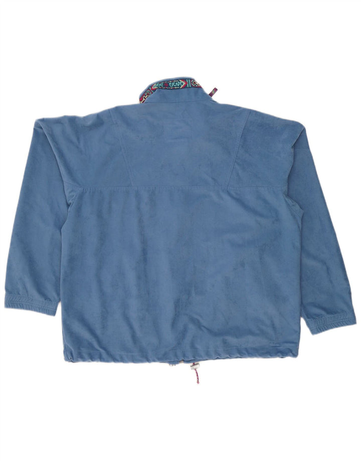 Great Escapes Mens Graphic Velour Tracksuit Top Jacket XL Blue Polyester