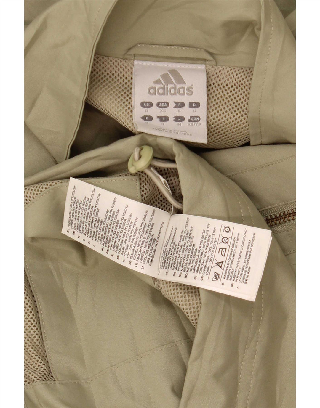 Adidas Mens Bomber Jacket UK 36 Small Green Polyester