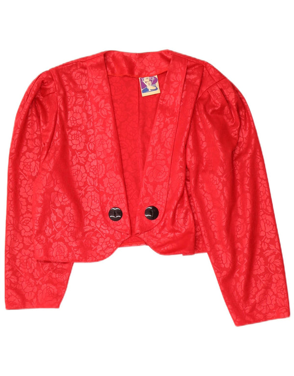 C&A Womens Bolero Top EU 38 Medium Red Floral Polyester
