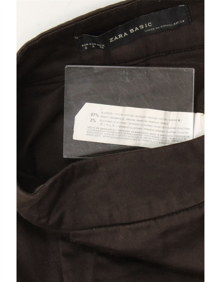 ZARA Womens A-Line Skirt Small W30 Grey Cotton Vintage Zara and Second-Hand Zara from Messina Hembry 