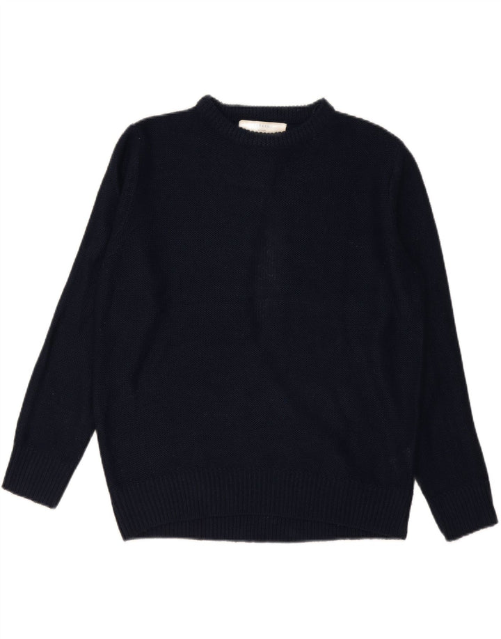 Zara Womens Oversized Boat Neck Jumper Sweater UK 14 Medium Navy Blue