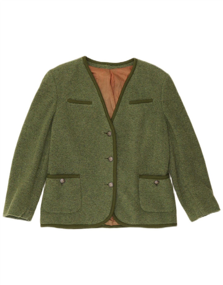 Vintage Womens 3 Button Blazer Jacket UK 12 Medium Green