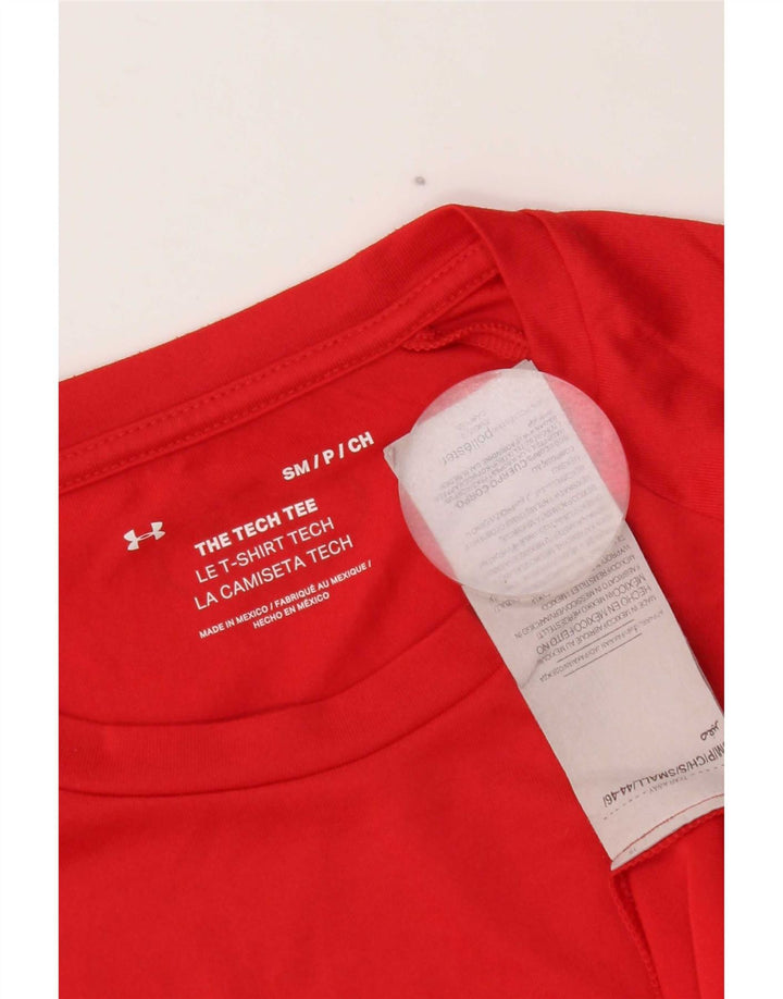 Under Armour Mens T-Shirt Top Small Red Polyester