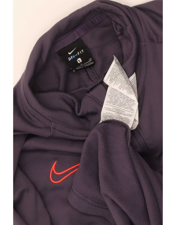 Nike Mens Dri Fit Zip Neck Pullover Tracksuit Top Small Purple Polyester