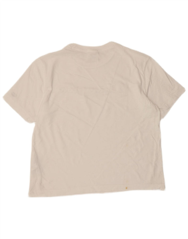 Champion Womens Oversized Graphic T-Shirt Top UK 10 Small White Cotton