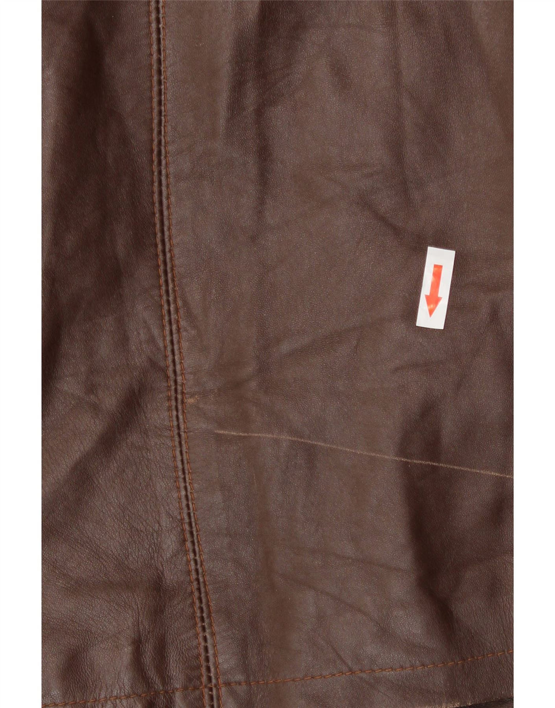 Vintage Womens Hooded Loose Fit Leather Coat IT 44 Medium Brown Leather