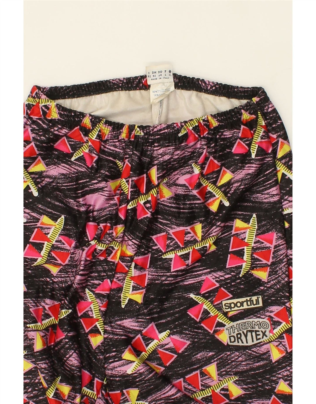SPORTFUL Womens Stirrup Leggings IT 52 2XL Pink Geometric Polyester Vintage Sportful and Second-Hand Sportful from Messina Hembry 