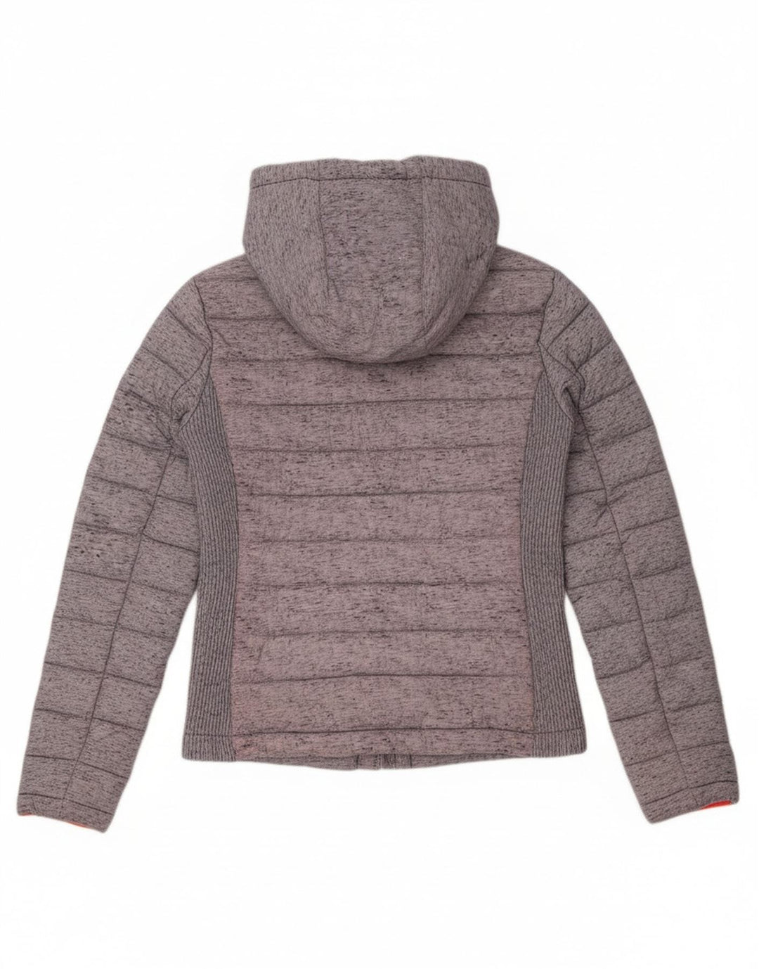 Superdry Womens Hooded Padded Jacket UK 8 XS Grey Colourblock Polyester